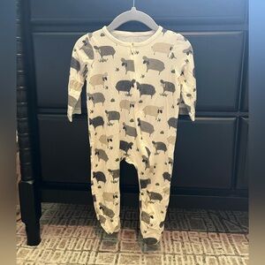 Mud Pie Sheep Footies One Piece, 3-6M like new